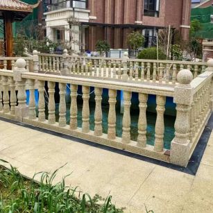 蚌埠黄金麻花岗岩石材栏杆，扶手，将军柱，花瓶柱