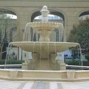 蚌埠 黄金麻花岗岩异型加工——户外庭院石雕流水喷泉