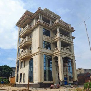 蚌埠 黄金麻花岗岩石材别墅外墙干挂搭配（雕花栏杆花瓶柱门楼罗马柱）