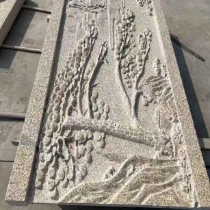 蚌埠 黄金麻雕刻板浮雕迎客松