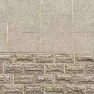 蚌埠 黄金麻自然面蘑菇石配荔枝面干挂