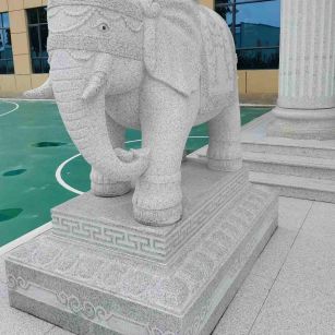 蚌埠 白麻花岗岩动物异形石雕-大象