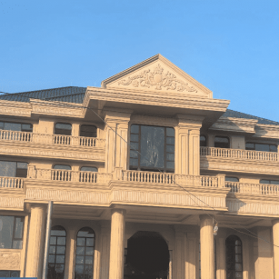 蚌埠黄金麻别墅外墙干挂石材效果示例