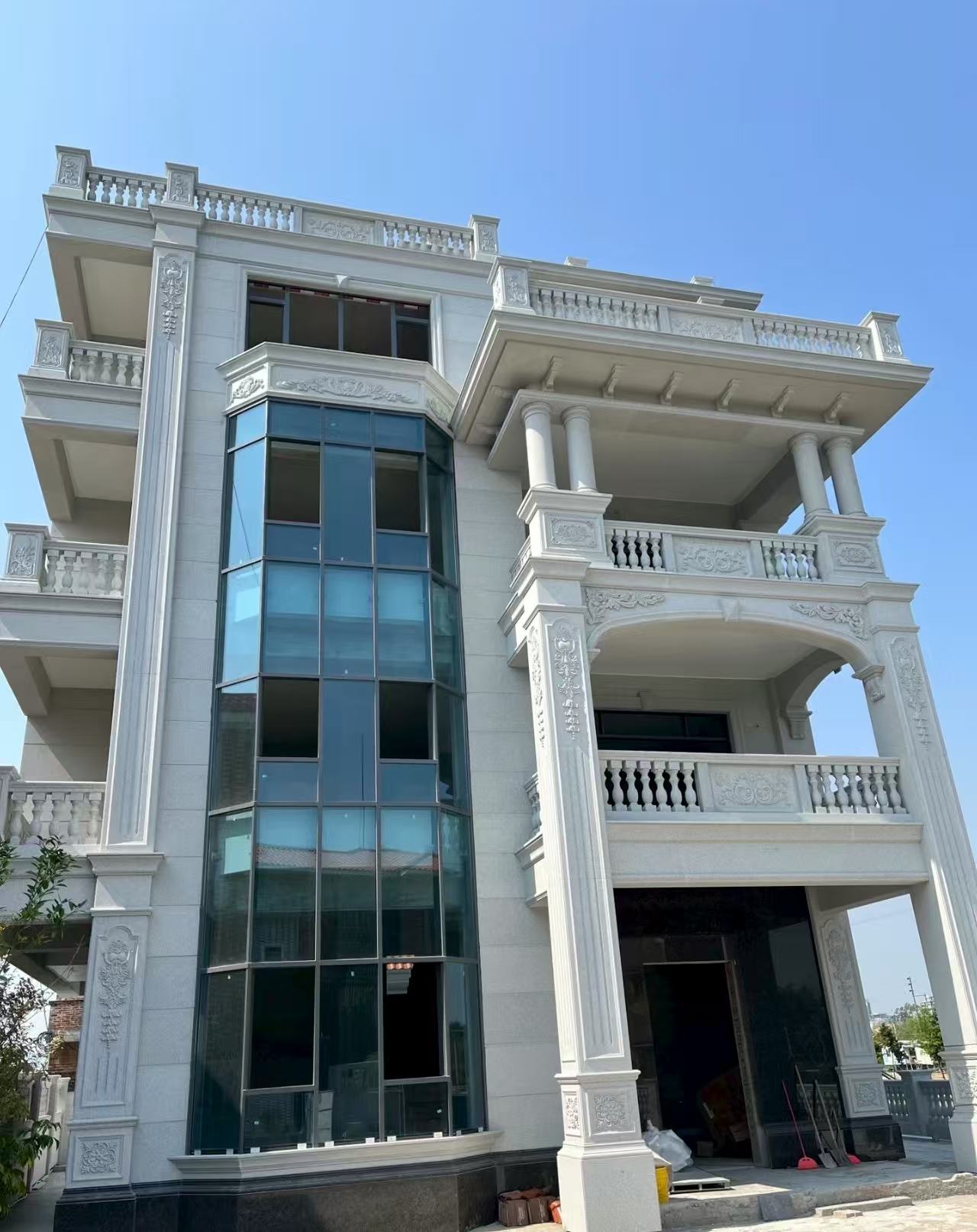 蚌埠 白麻花岗岩别墅外墙干挂效果展示