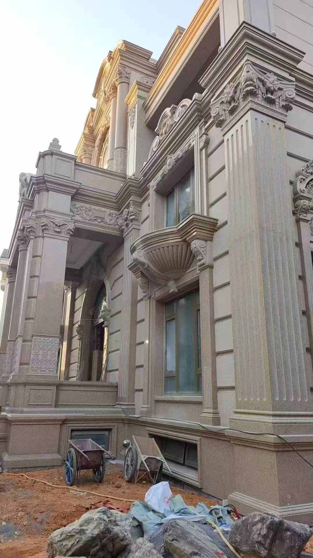 蚌埠 黄金麻花岗岩光面别墅外墙干挂施工完成