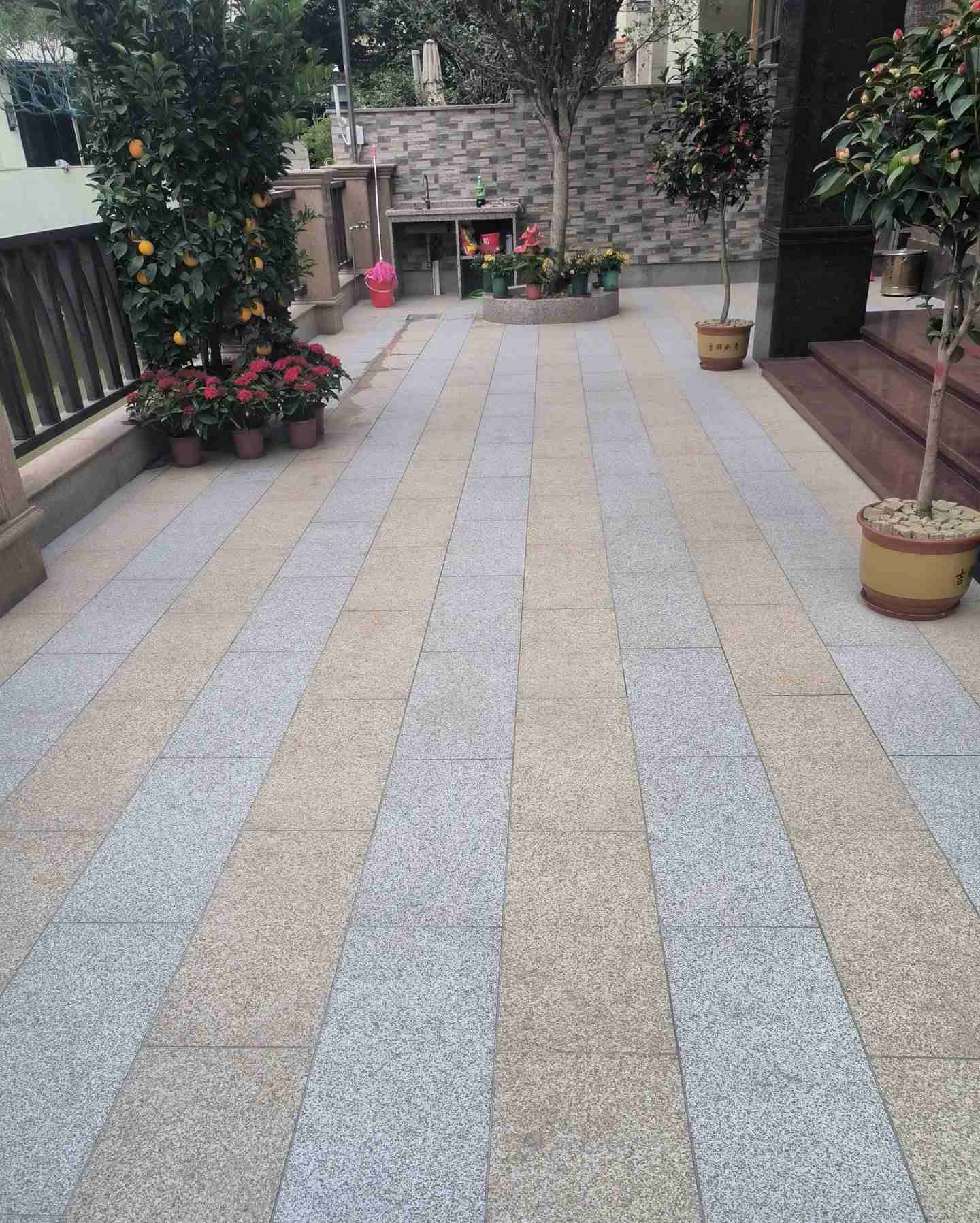 蚌埠 黄金麻白麻荔枝面庭院铺装展示