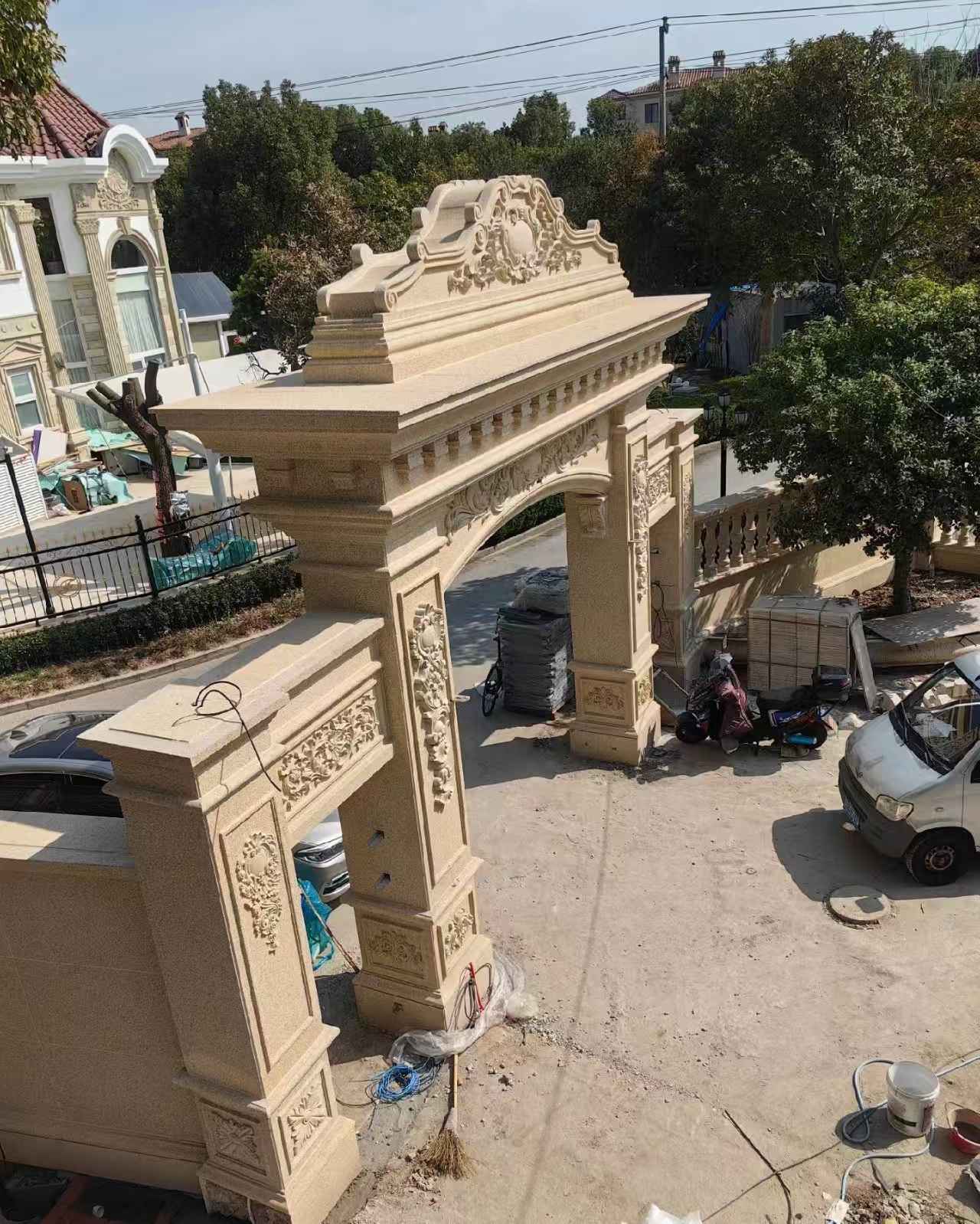 蚌埠 黄金麻荔枝面花岗岩别墅门楼